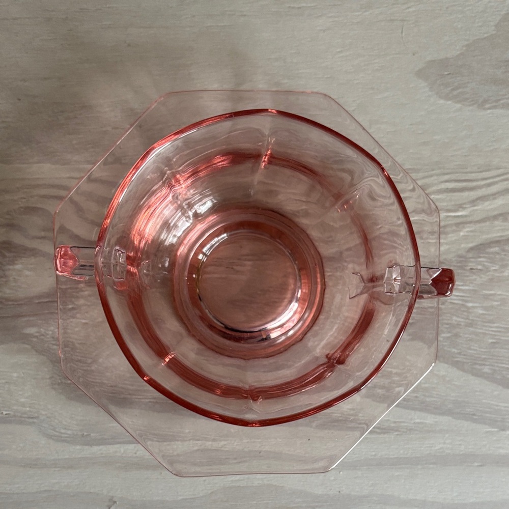 VTG Imperial Glass Pink Depression Glass Open Sugar with Underplate/Saucer - Picture 7 of 9